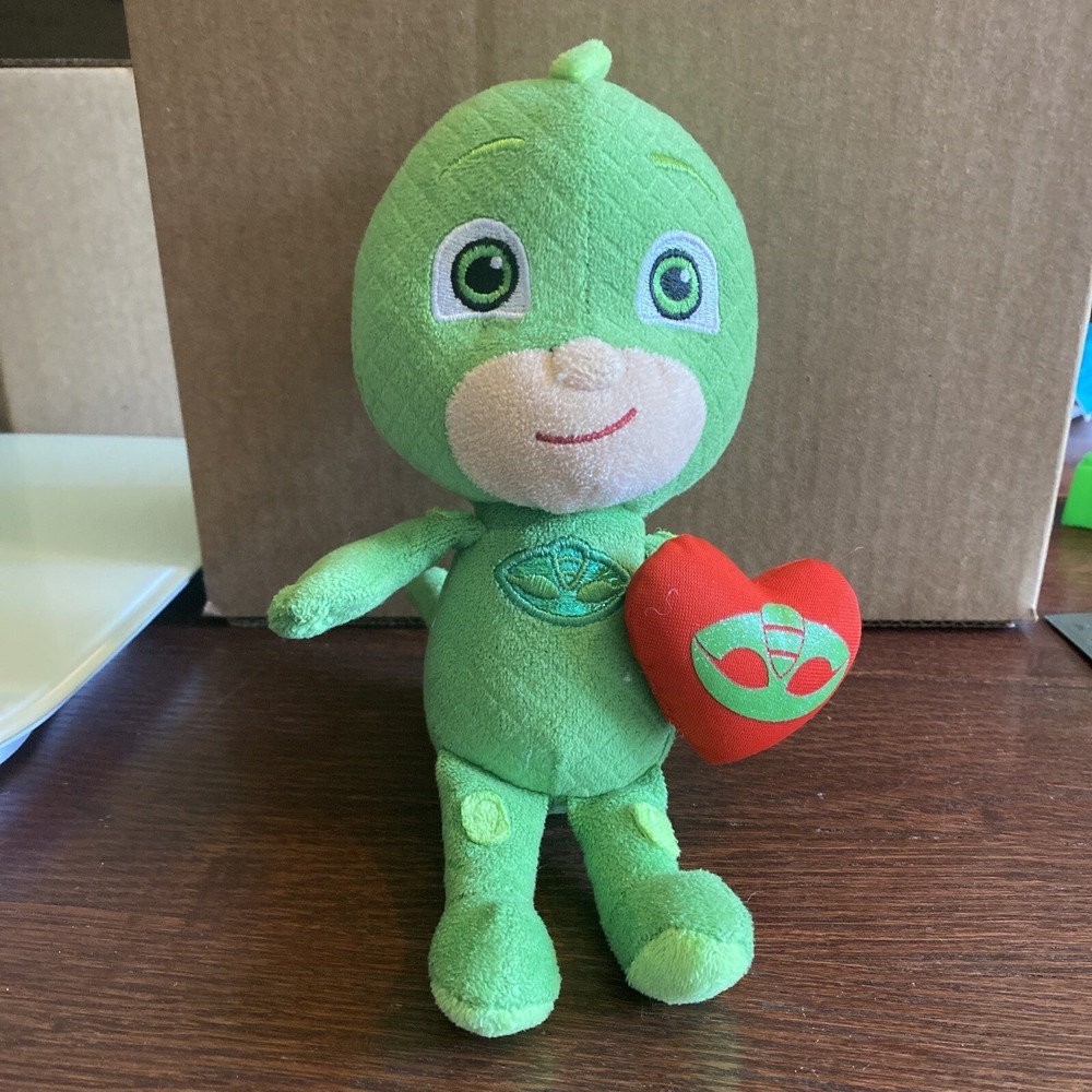 PJ Masks GEKKO W/ HEART Frog Box One 9" Beanbag Plush Toy Just‎ Play #22G